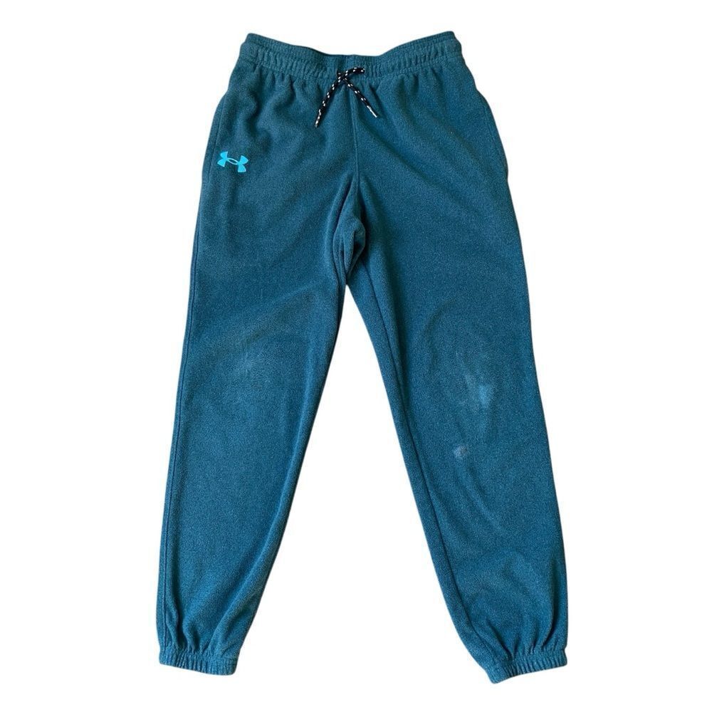 Under Armour Fleece Jogger Pants Teal Blue Boys Medium Athleisure